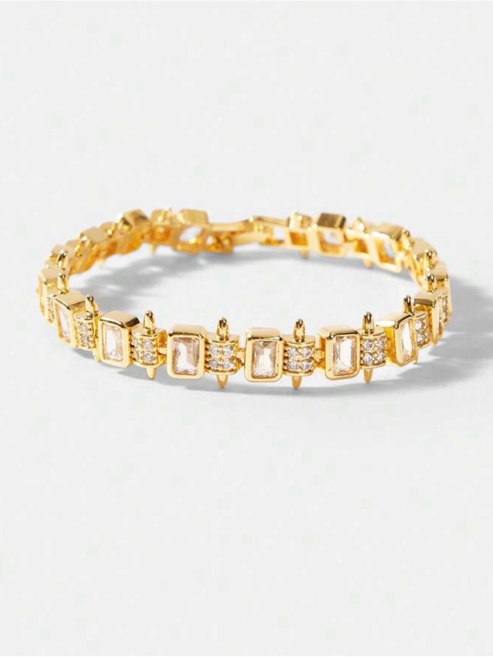 Radiant Gold Baguette Crystal Tennis Bracelet